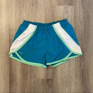 Under Armour teal running shorts